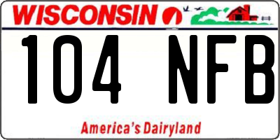 WI license plate 104NFB