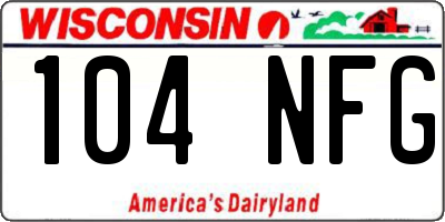 WI license plate 104NFG