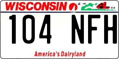 WI license plate 104NFH
