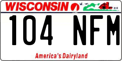 WI license plate 104NFM