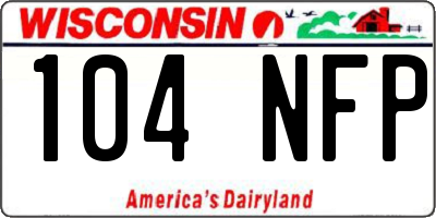 WI license plate 104NFP