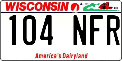 WI license plate 104NFR