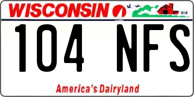 WI license plate 104NFS