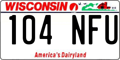 WI license plate 104NFU