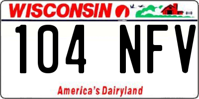 WI license plate 104NFV