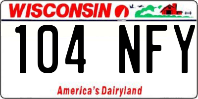 WI license plate 104NFY