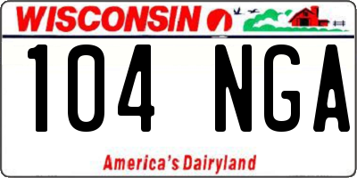 WI license plate 104NGA