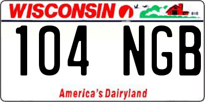 WI license plate 104NGB