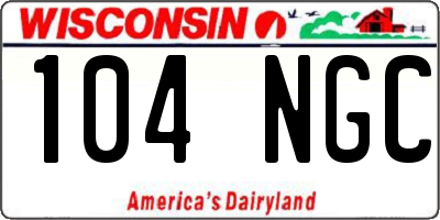 WI license plate 104NGC