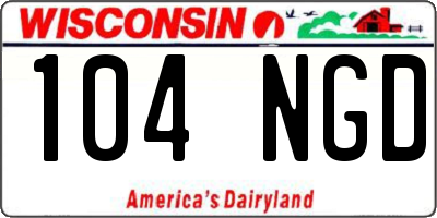 WI license plate 104NGD