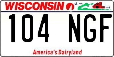 WI license plate 104NGF