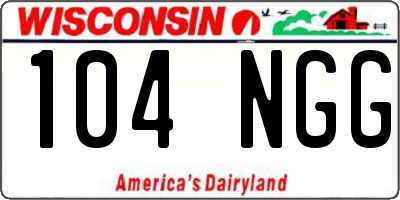 WI license plate 104NGG
