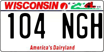 WI license plate 104NGH