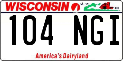 WI license plate 104NGI
