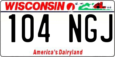 WI license plate 104NGJ
