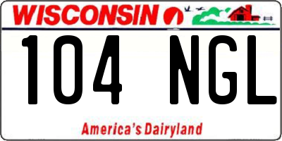 WI license plate 104NGL