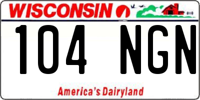 WI license plate 104NGN
