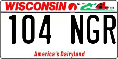 WI license plate 104NGR