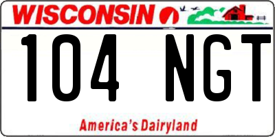 WI license plate 104NGT