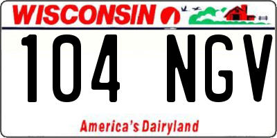 WI license plate 104NGV