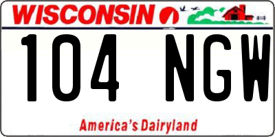 WI license plate 104NGW