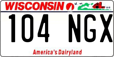 WI license plate 104NGX