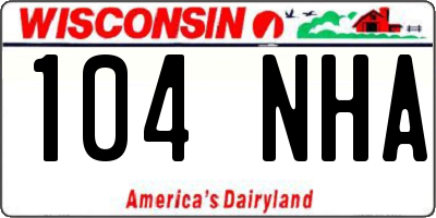 WI license plate 104NHA