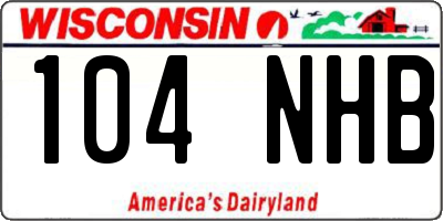 WI license plate 104NHB