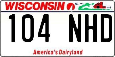 WI license plate 104NHD