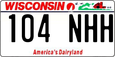 WI license plate 104NHH