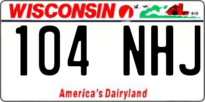 WI license plate 104NHJ