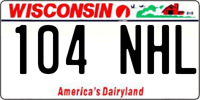 WI license plate 104NHL