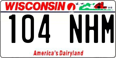 WI license plate 104NHM