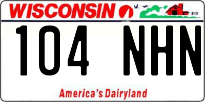 WI license plate 104NHN