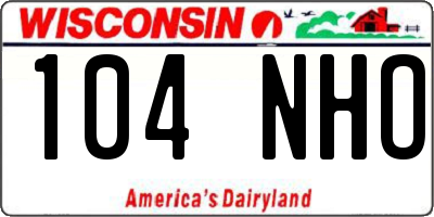 WI license plate 104NHO