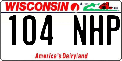 WI license plate 104NHP