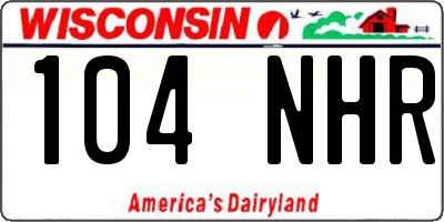 WI license plate 104NHR