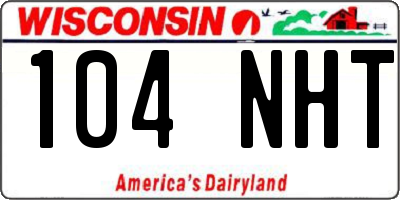 WI license plate 104NHT