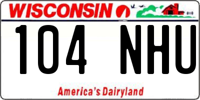 WI license plate 104NHU