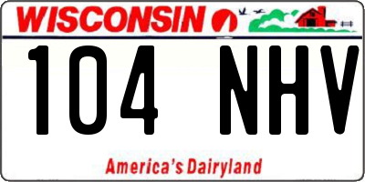WI license plate 104NHV