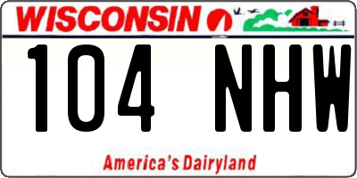 WI license plate 104NHW