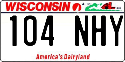 WI license plate 104NHY