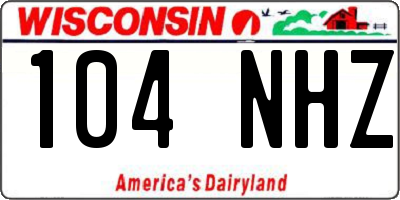 WI license plate 104NHZ