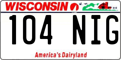 WI license plate 104NIG