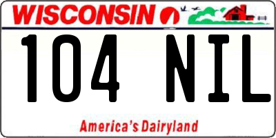 WI license plate 104NIL