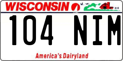 WI license plate 104NIM