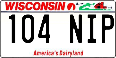 WI license plate 104NIP
