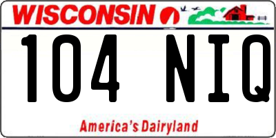 WI license plate 104NIQ