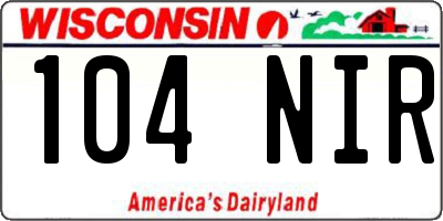 WI license plate 104NIR