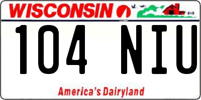 WI license plate 104NIU